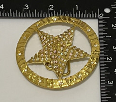 Star Belt Buckle Gold Sparkly Pentagram Emo Skater Wicca Gothic Punk Texas