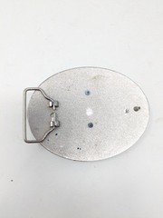 Silver Tone Oval Skull Belt Buckle With Spikes 1.5&Prime; Loop, 3.5&Prime; x 4&Prime; Goth, Biker