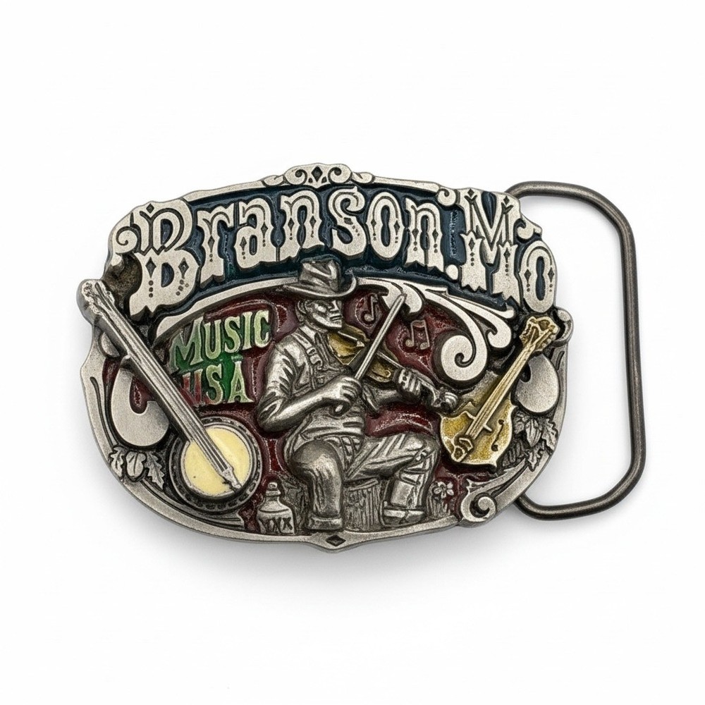 Vintage 1985 Branson MO Music USA Belt Buckle Great American Buckle Co 1633