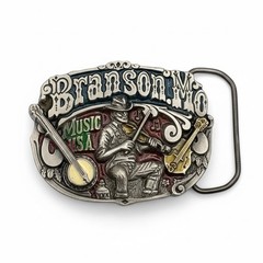 Vintage 1985 Branson MO Music USA Belt Buckle Great American Buckle Co 1633