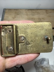 Vintage Hunting & Fishing Belt Buckle Solid Brass Ducks Fish Mens Taiwan 788