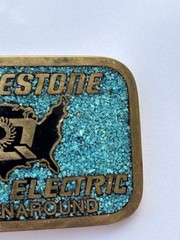VTG Bridgestone DynaBuckle Eastern Electric 1991 Turnaround Brass Belt Buckle