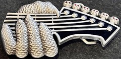 Vintage Belt Buckle with Dragon Hand and Skulls 4.5&Prime; x 2.5&Prime; 2 oz.