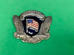 Patriotic America – Two Bald Eagles, United States Flag Cutout Belt Buckle