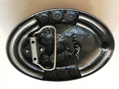 Men -women Belt Buckle Indian Chief horse and eagle wings 1.5&Prime; inlaid stone