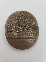 vintage 1970s belt buckle STROHS beer SOLID BRASS detroit WESTERN bohemian