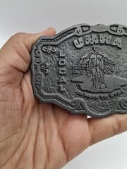 Vtg. Uniq Hit Line USA Local 1931 UMWA Is Here To Stay Belt Buckle.