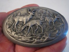 DEER SCENE THEME BELT BUCKLE – 3 1/2&Prime; X 2 1/4&Prime; – HEAVY – GW8