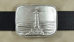 Lighthouse Belt Buckle with Edge – Maritime Metal Buckle in Nautical Style