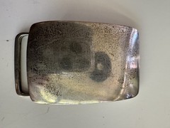 Tiffany & Co. Sterling Silver 925 Flip Belt Buckle 1.5in w/ Pouch, Logo