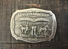 Vintage Limited Edition Levi’s Two Horse Brand Levi’s Strauss & CO. Belt Buckle