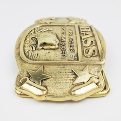 BASS Belt Buckle Anglers Sportsman Society Fishing Solid Brass 3&Prime;