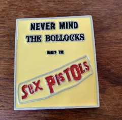 Vintage Sex Pistols Belt Buckle Never Mind The Bollocks Metal Yellow Punk Rock