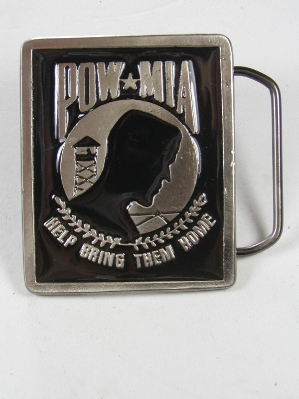 POW – MIA HELP BRING THEM HOME Belt Buckle Unbranded Made in U.S.A.
