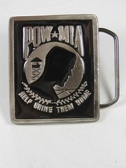 POW – MIA HELP BRING THEM HOME Belt Buckle Unbranded Made in U.S.A.
