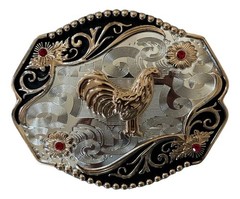 Mexican Rooster Chicken Charro Cowboy Belt Buckle Hebilla Vaquera Made In Mexico