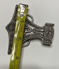 THORS HAMMER Silver Metal Belt Buckle Mjolnir Viking