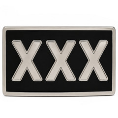 XXX SEXY MOVIE GIRLS ADULT CHROME BLACK BELT BUCKLES