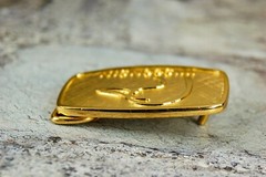 Wisconsin Ducks Unlimited belt buckle gold tone