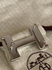 H 24mm Silver Brushed Belt buckle