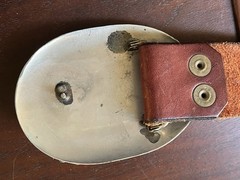 Vintage Sterling Signed Gomez Belt Buckle – Buffalo Turquoise/Coral