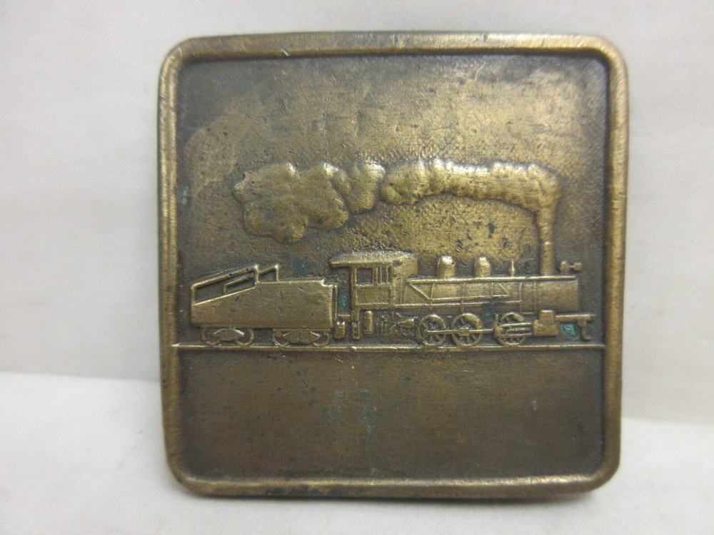 Railroad Train Locomotive & Tender Unbranded Brass Belt Buckle Mens Accessory