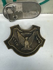 1776 -1976 Bicentennial Eagle Solid Cast Brass Belt Buckle + TEXAS Silver Buckle