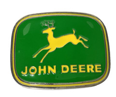 Brand New John Deere Belt Buckle Green Yellow & Silver