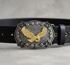 Belt Buckle Flying Eagle Western Cowboy Silver Tone 3.5×2.5 Fits 1.5” Belt