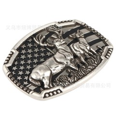 Deer leather buckle Western cowboy motorcycle riding belt buckle