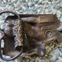 1978 Bergamot Brassworks Fire Truck Belt Buckle G-38 Made in USA