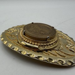 Colorado Springs Plus 100 Pikes Peak Or Bust Coin Belt Buckle Gold Tone
