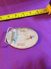 Texoma Leather & Brass – The State of Texas Flag Star Silver Belt Buckle