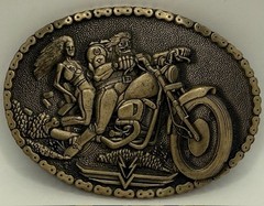 Vintage Harley Indian Motorcycle Chopper Solid Brass Belt Buckle