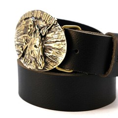 Biker RIDE OR DIE belt buckle with skull and dead horse, Solid brass belt buckle