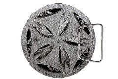 New Men Women Silver Metal Buckle Round Spinning Round Circle Blue Green Jamaica