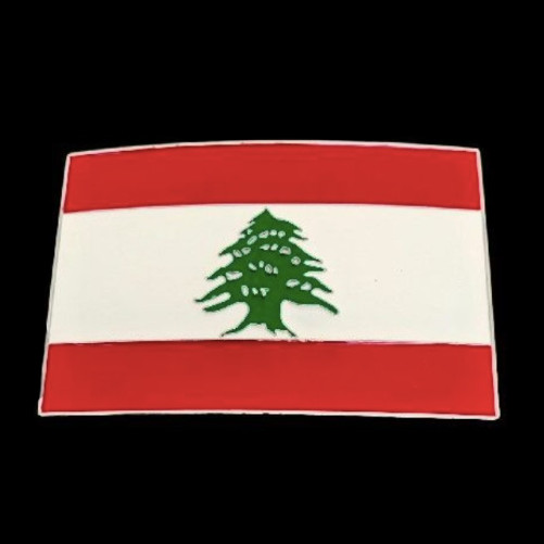 LEBANON LEBANESE NATIONAL FLAG MIDDLE EAST LIBAN BELT BUCKLE BOUCLE DE CEINTURES