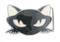 Black Cat Enamel Metal Belt Buckle