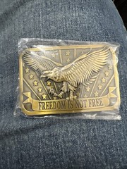 Freedom Is Not Free Brass Belt Buckle By Sponsor 2014