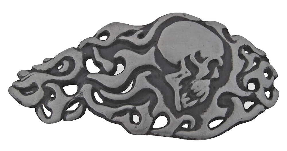 New Men Women Skull Belt Buckle Gray Metal Tattoo Gothic Halloween Costume Biker
