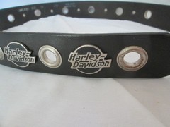 Harley Davidson Buckle & Black Belt Grommet & HD Logo Genuine Leather Size 30