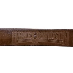 Harley Davidson Mens Leather Belt Eagle Embossed Silver Buckle Size 36 Brown