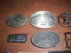 NICE LOT OF 11 belt buckles: BRASS, NICKEL, BRONZE,LEATHER, STEEL, METAL