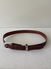 Vintage Pat Areias Sterling Silver Buckle and American Alligator Belt Size 29