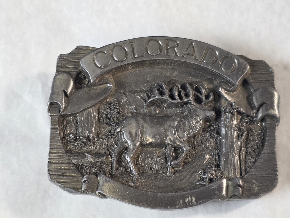 Vintage 1988 C & J Colorado Elk Belt Buckle