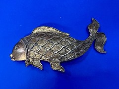 Japanese Koi Fish Symbol Luck Prosperity Good Fortune Huge Figural Belt Buckle