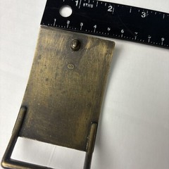 Vintage Levi Strauss & Co Belt Buckle Logo Patch Brass Adjustable R Mark on Back