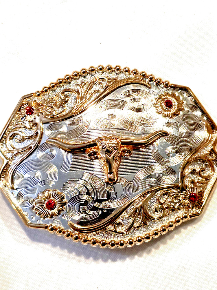 Western Belt Buckle, Longhorn Design
