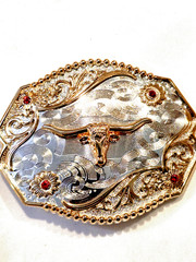 Western Belt Buckle, Longhorn Design