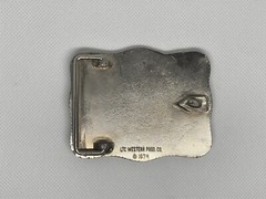 Western Belt Buckle Roper Silver Tone Engraved Western Prod Co. 70s